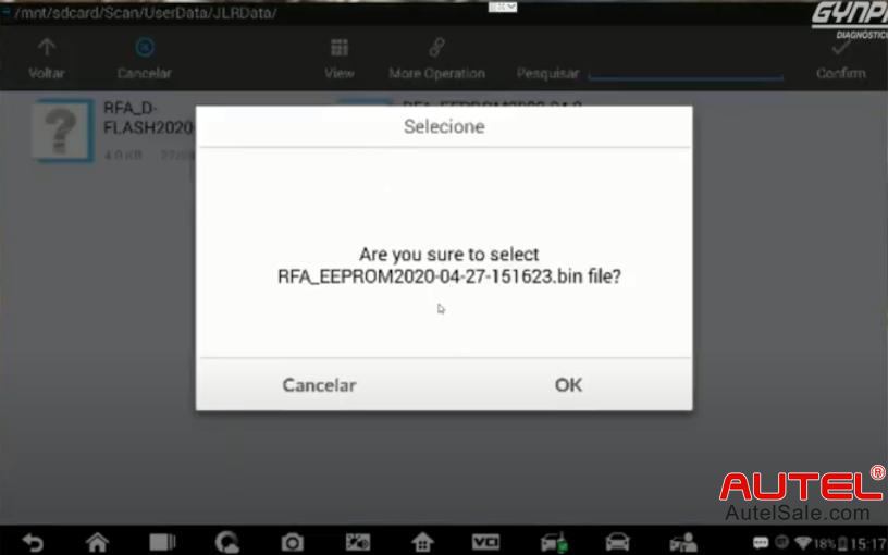 Are you sure to select RFA_EEPROM2020-04-27-151623.bin file? Click "OK"
