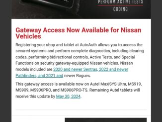 Autel autoauth Nissan gateway