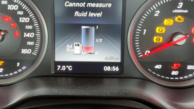 This Mercedes C220D is coming up with cannot measure fluid level on the dash for the Adblue. It's got filled up last week with Adblue, but the system is showing low. So we're gonna use Autel Maxisys Ultra to run a diagnostic and reset its Adblue system. This Mercedes C220D is coming up with cannot measure fluid level on the dash for the Adblue. It's got filled up last week with Adblue, but the system is showing low. So we're gonna use Autel Maxisys Ultra to run a diagnostic and reset its Adblue system.